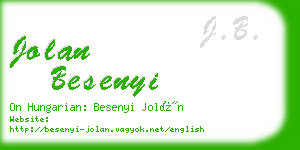 jolan besenyi business card